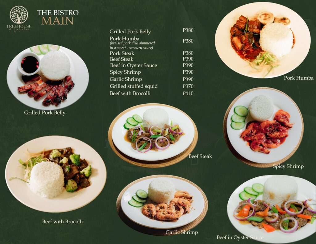 Treehouse de Valentine Food Menu Main